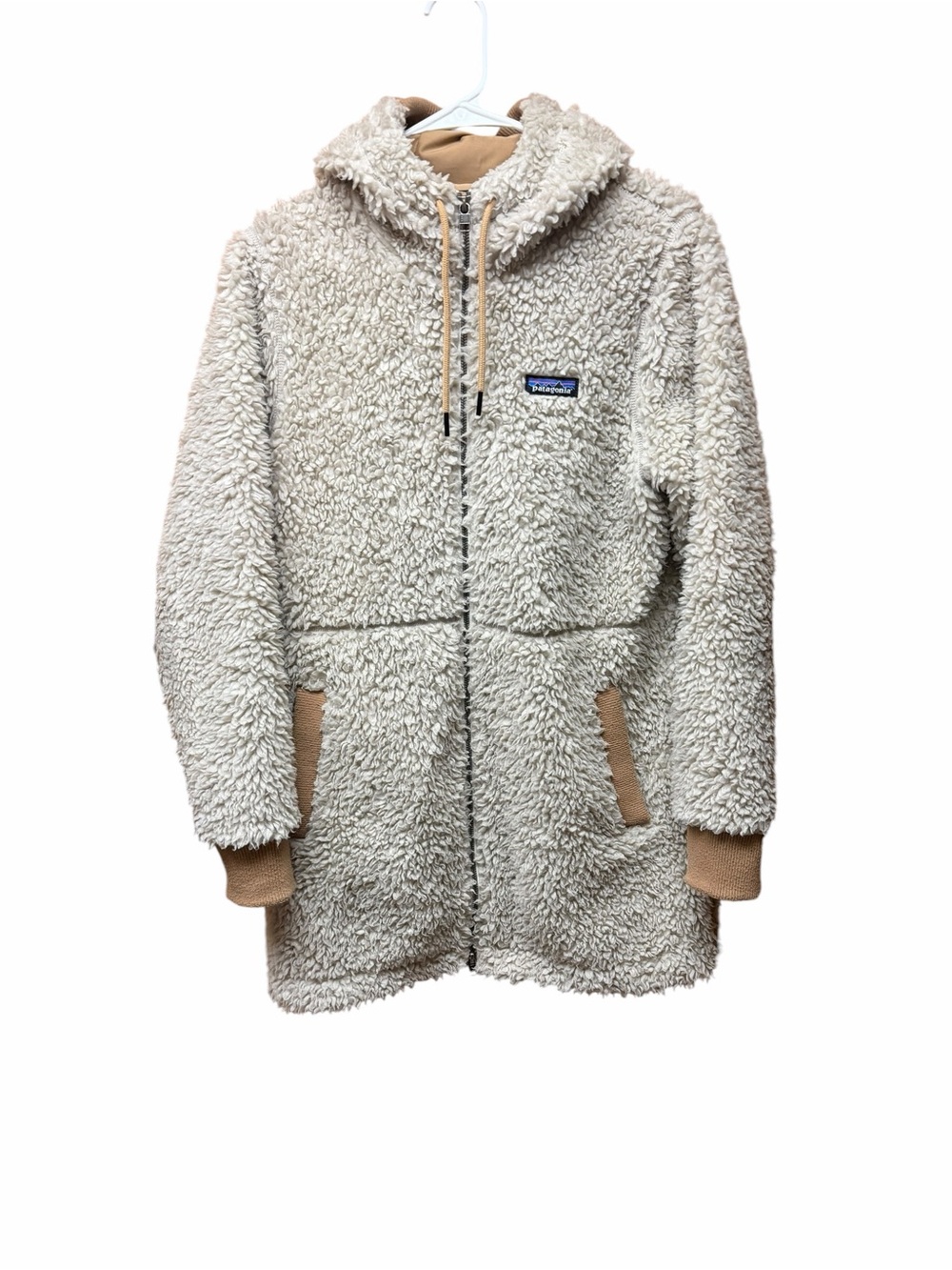 Patagonia Cream Shearling Zip Hoodie size small